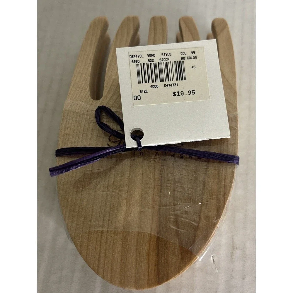 Solid Birch Made In Alaska Salad And Pasta Hands. Grizzies Brand NEW